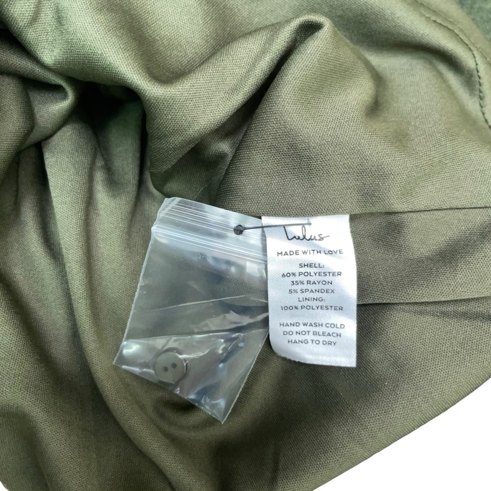 🆕 Lulus Favorite Tune Faux Wrap Sweater Dress in Olive Green - Picture 9 of 9